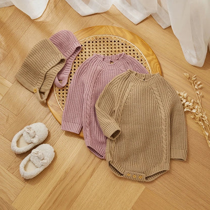 Body Infantil de Tricot + Touca