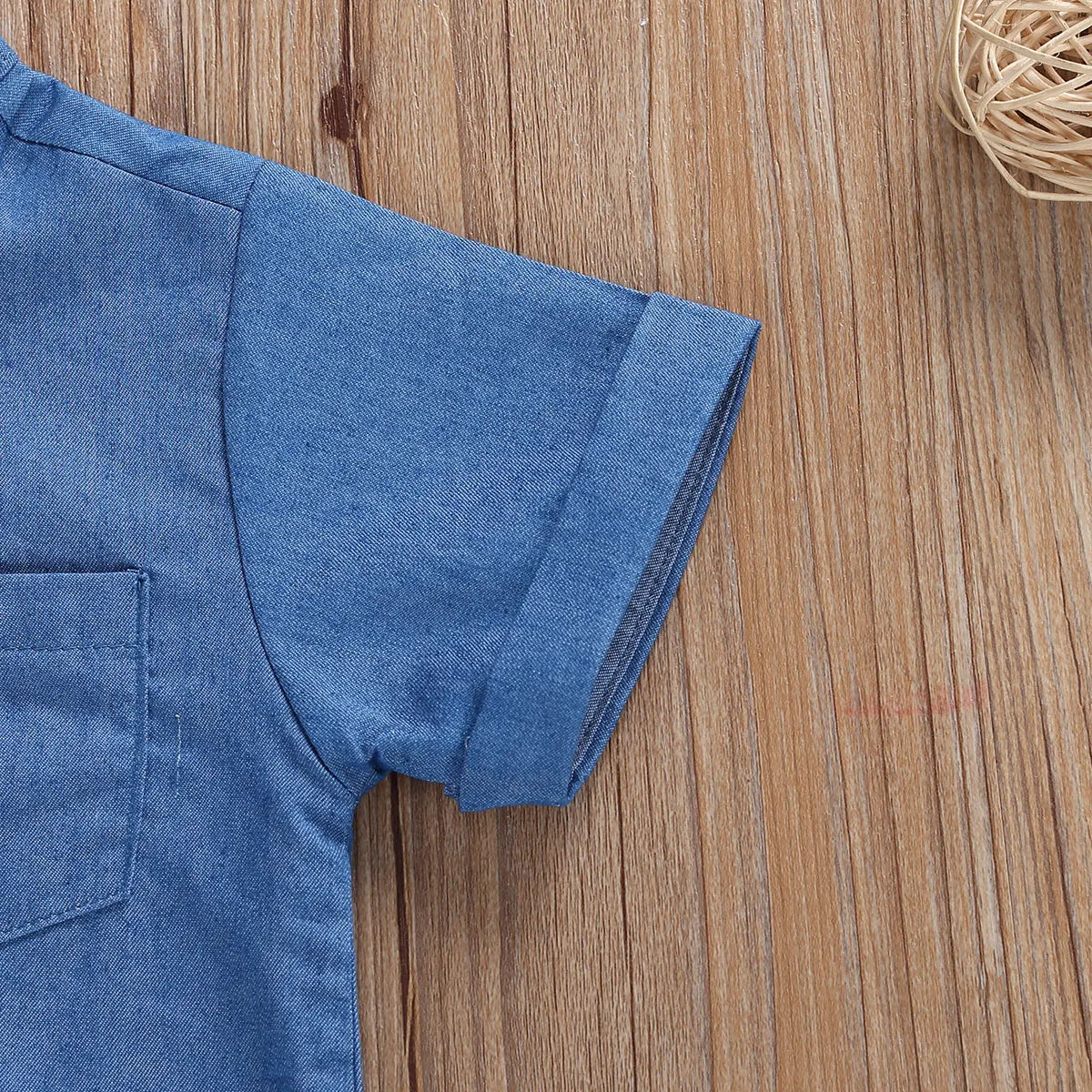 Conjunto Verão Masculino com Camisa Jeans