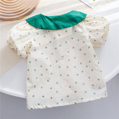 Conjunto Infantil de Verão com Flores