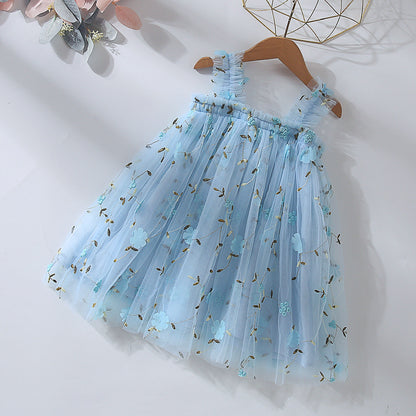 Vestido Infantil Florzinhas Tule