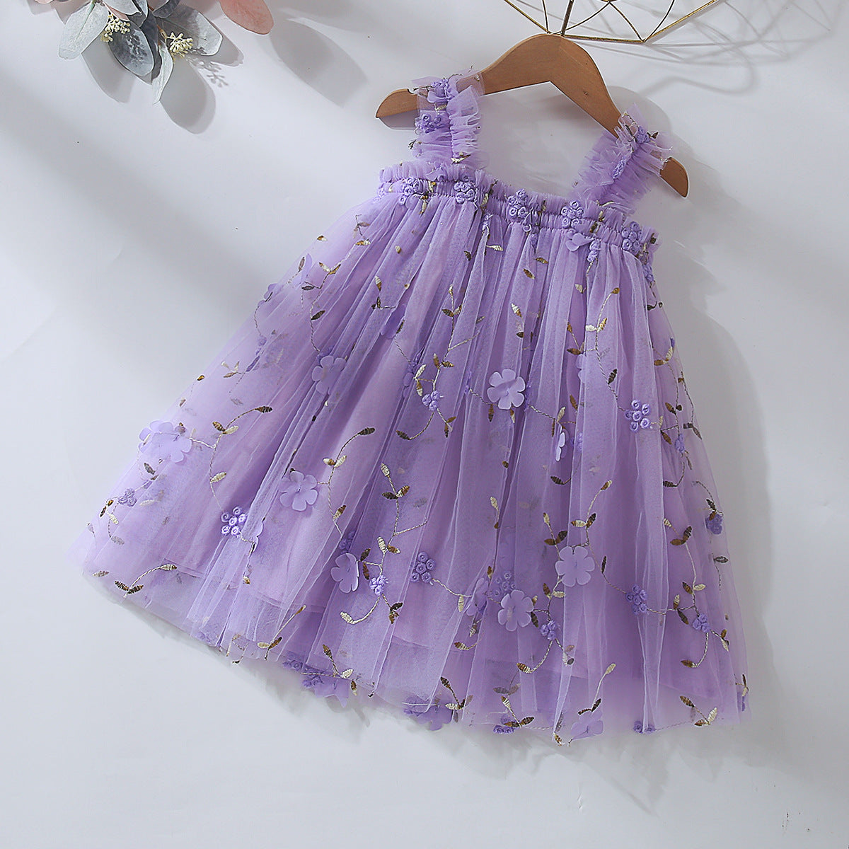 Vestido Infantil Florzinhas Tule