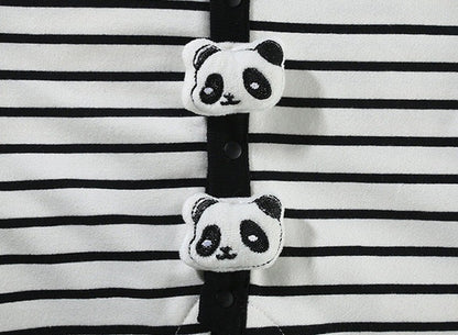 Macacão Listrado com Pandas 3D