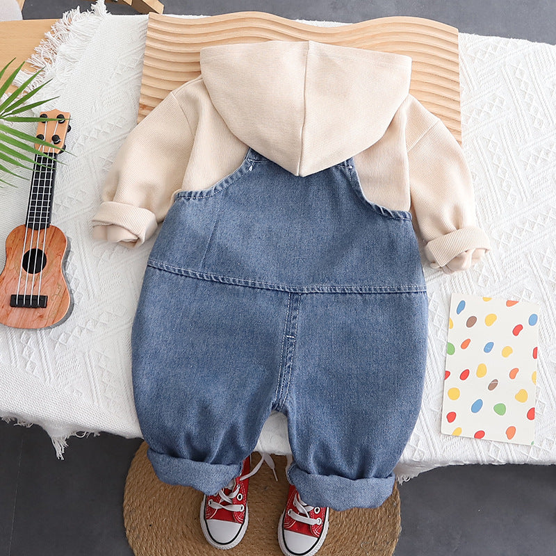 Conjunto Macacão Jardineira + Blusa Jacaré