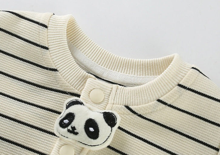 Conjunto Listrado com Panda