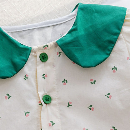 Conjunto Infantil de Verão com Flores