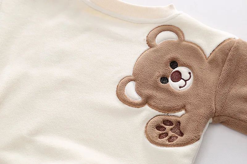 Conjunto de Inverno Ursinho Teddy de Veludo