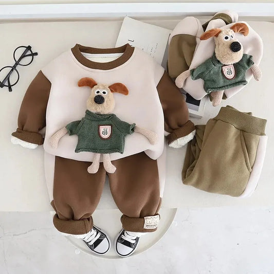 Conjunto de Inverno Infantil Moletom Cachorrinho