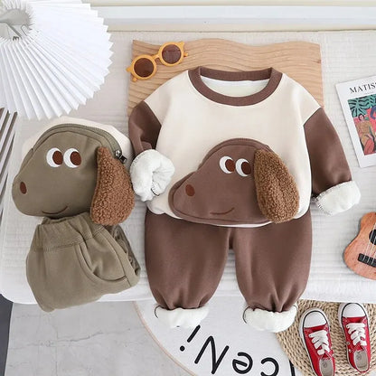 Conjunto de Inverno Infantil Duas Peças Cachorrinho Fofinho