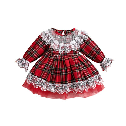 Vestido Xadrez Infantil Natalino