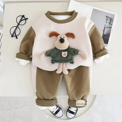 Conjunto de Inverno Infantil Moletom Cachorrinho