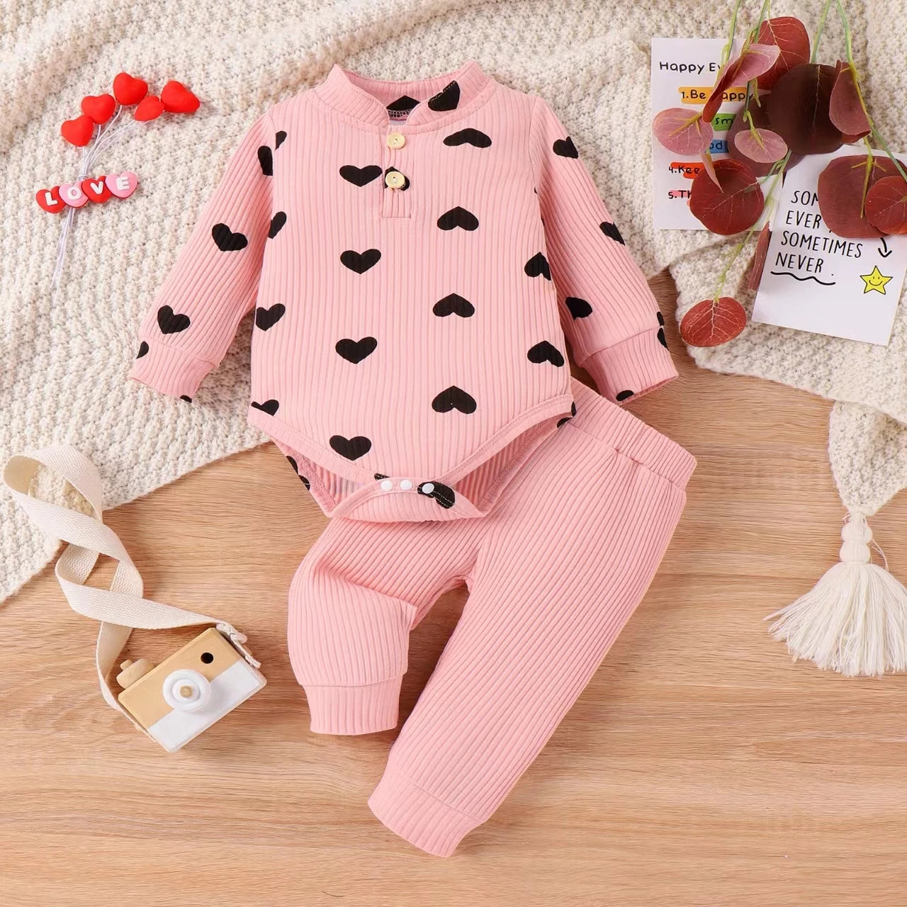 Conjunto de Inverno Baby Corações