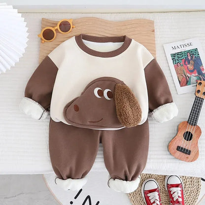 Conjunto de Inverno Infantil Duas Peças Cachorrinho Fofinho