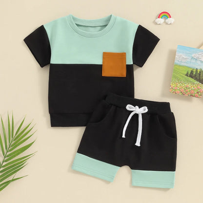 Conjunto Baby Camisa Manga Curta com Bolso + Shorts