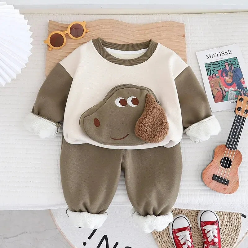 Conjunto de Inverno Infantil Duas Peças Cachorrinho Fofinho