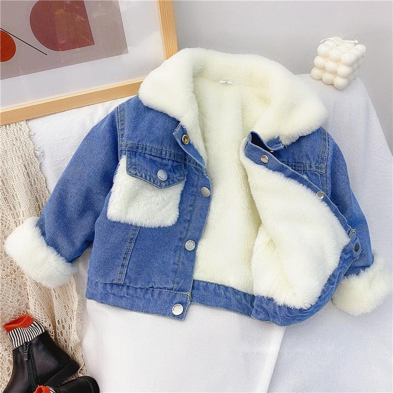 Jaqueta Infantil Inverno Jaqueta Loja Click Certo Jeans 24-36 Meses 