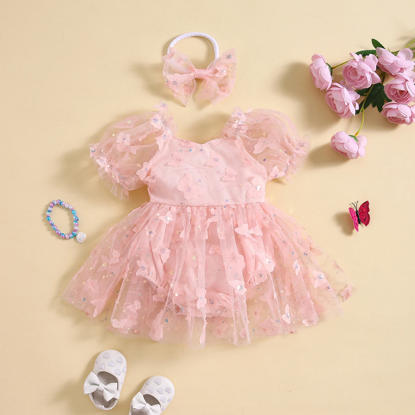 Vestido Infantil Borboletinhas 3D