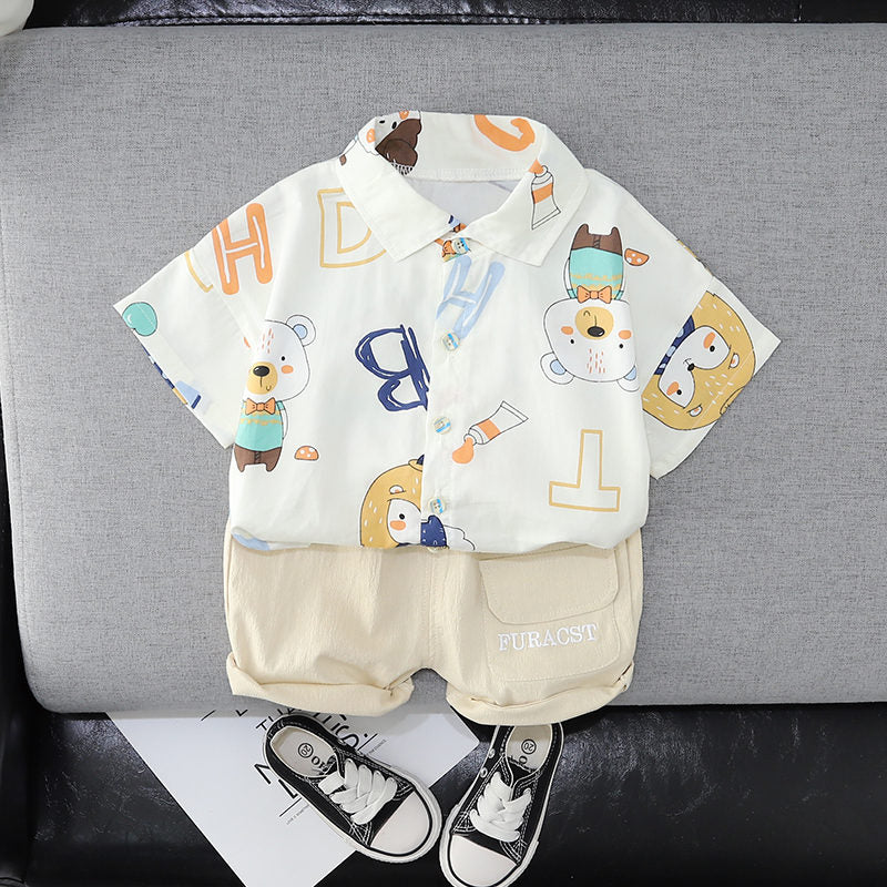 Conjunto Infantil Masculino Camisa Ursinho