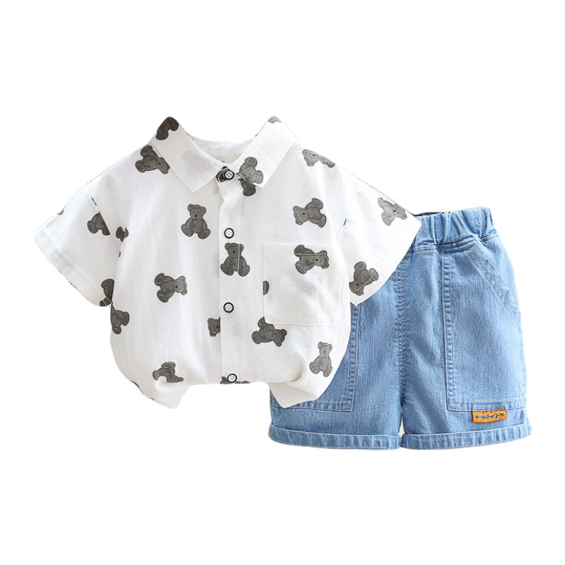 Conjunto Infantil Masculino Camisa Ursinho