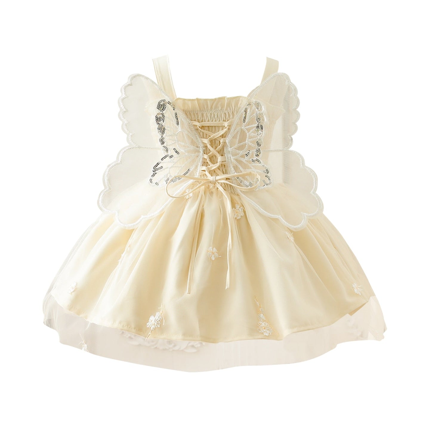 Vestido Infantil Asas De Borboleta e  Cadarçinho