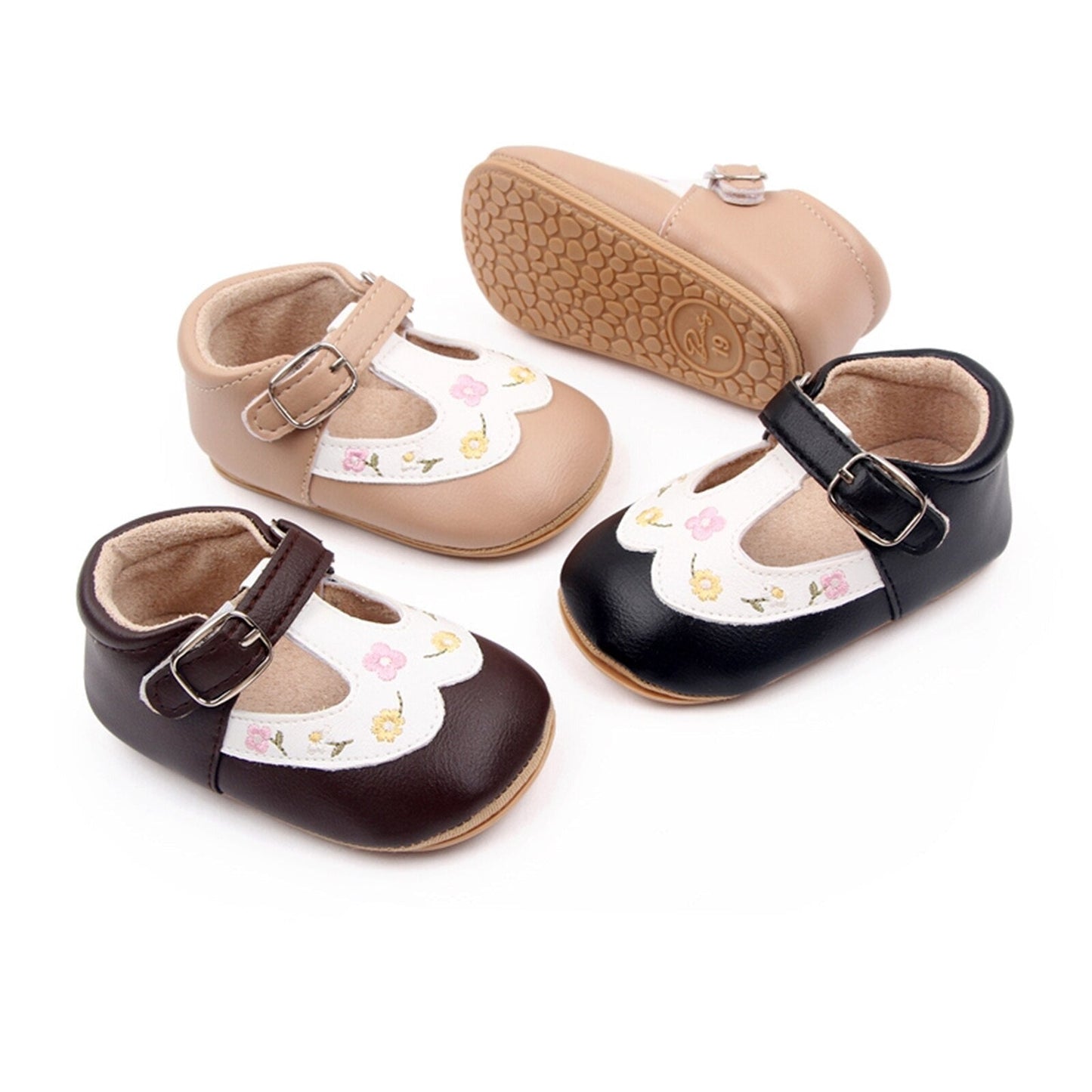 Sapato Infantil Feminino Fivela Florzinhas