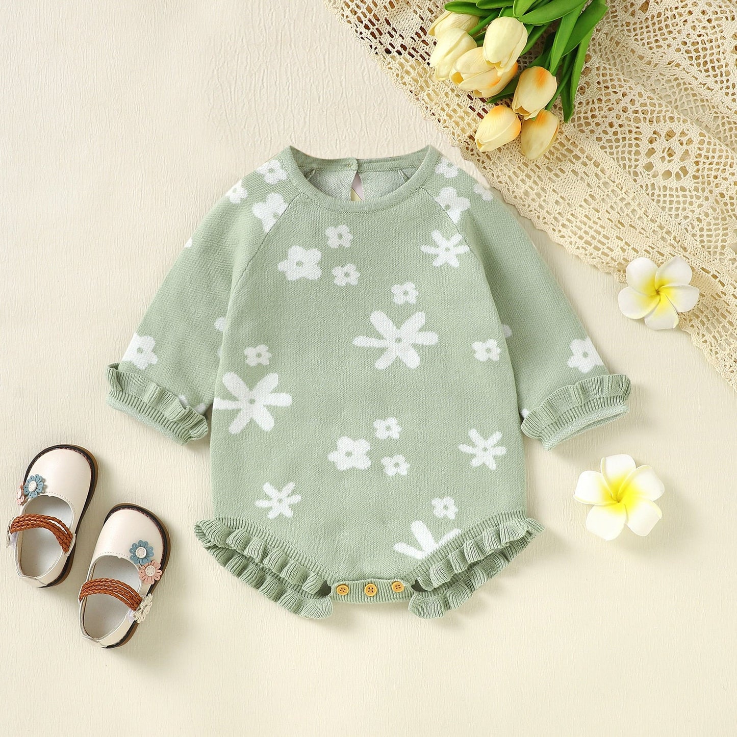 Body Infantil Feminino Floral Babadinhos