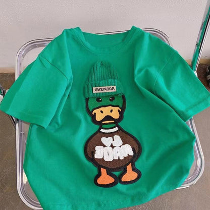 Camiseta Infantil Patinho de Touca