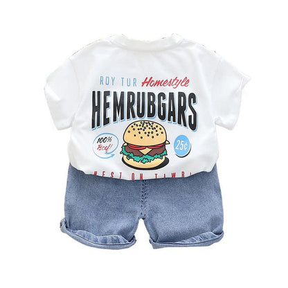 Conjunto Infantil Masculino Hambúrguer e Jeans