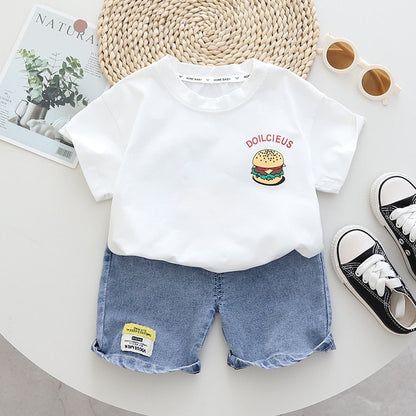 Conjunto Infantil Masculino Hambúrguer e Jeans