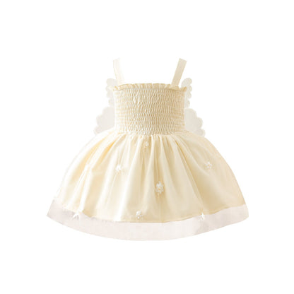 Vestido Infantil Asas De Borboleta e  Cadarçinho