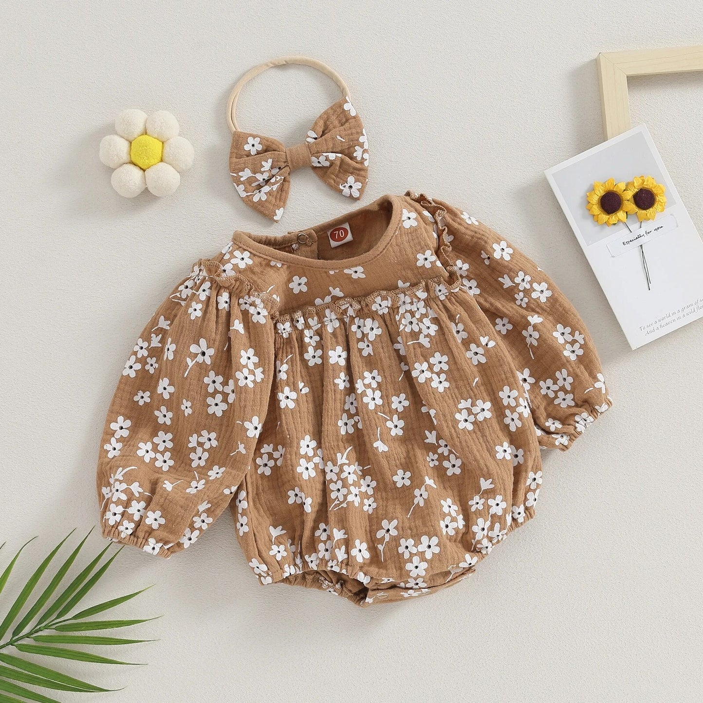 Body Infantil Feminino Floral + Laçinho