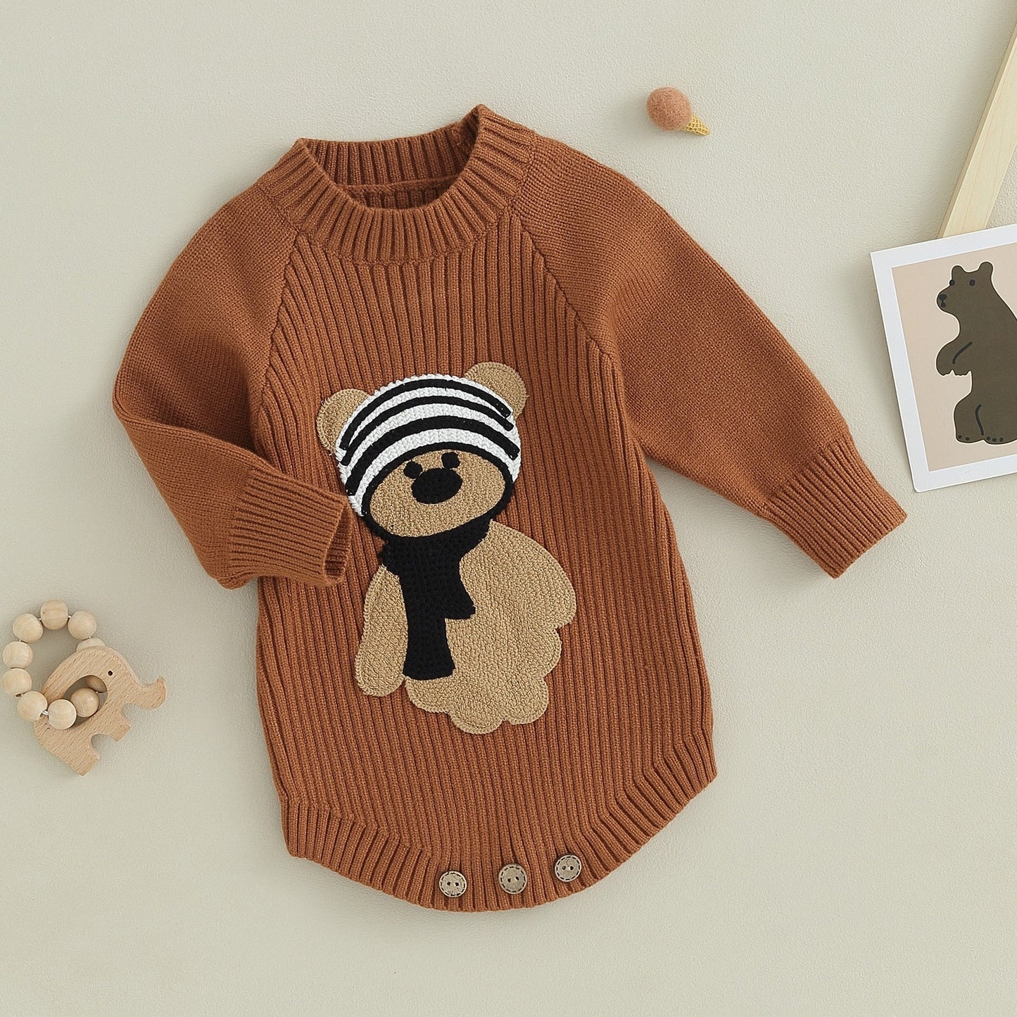 Blusa ou Body Infantil Inverno Bordado Ursinho