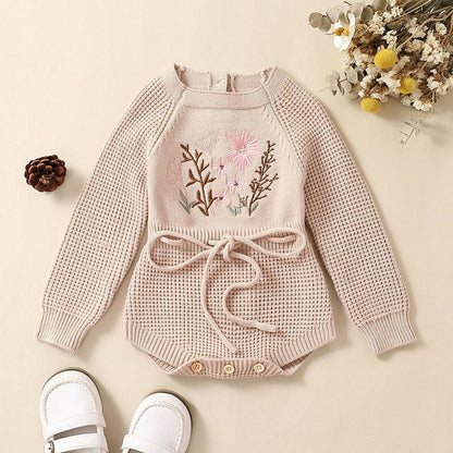 Body Infantil Feminino Bordado Flores