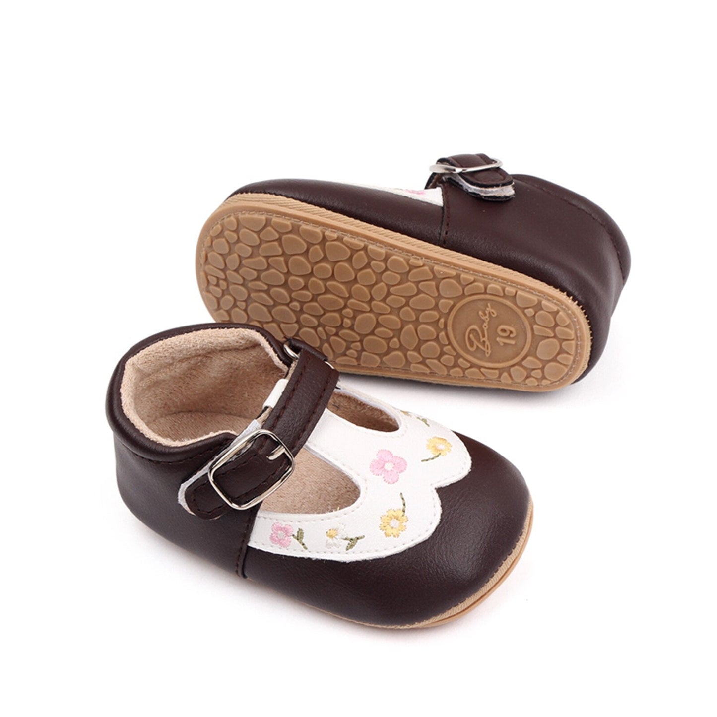 Sapato Infantil Feminino Fivela Florzinhas