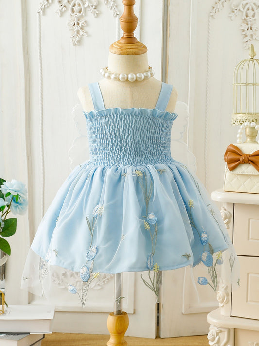 Vestido Infantil Asas De Borboleta e  Cadarçinho