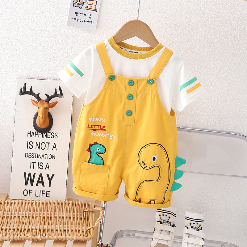 Conjunto Infantil Jardineira Dinossauro