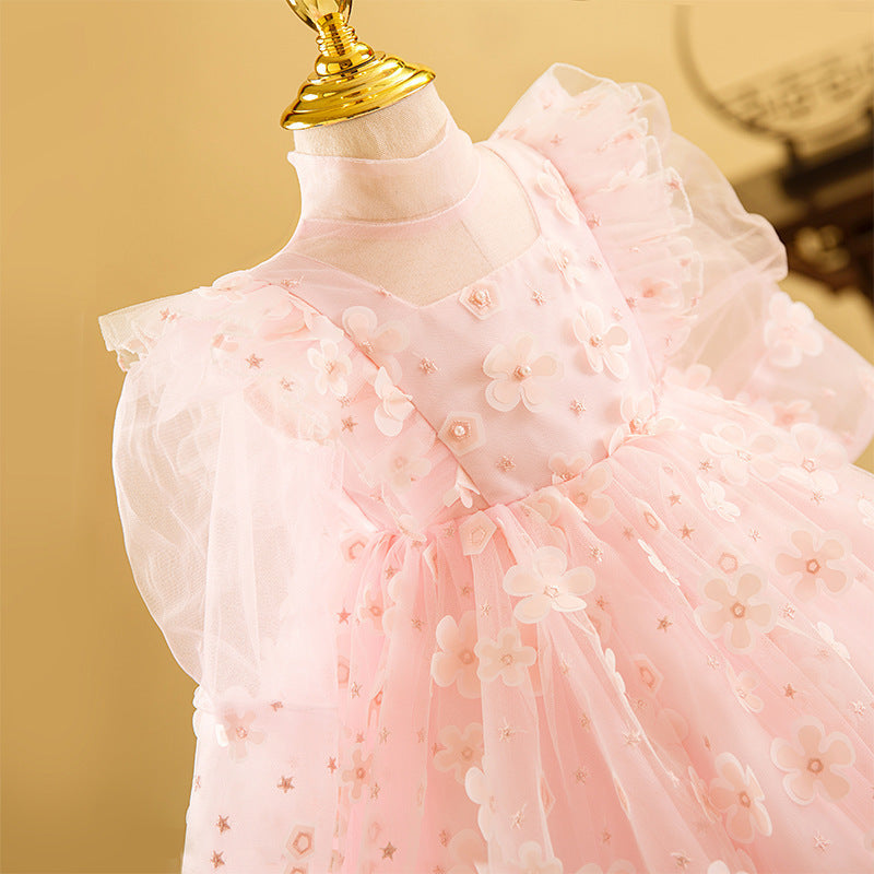 Vestido Infantil De Festa Florzinhas Tule