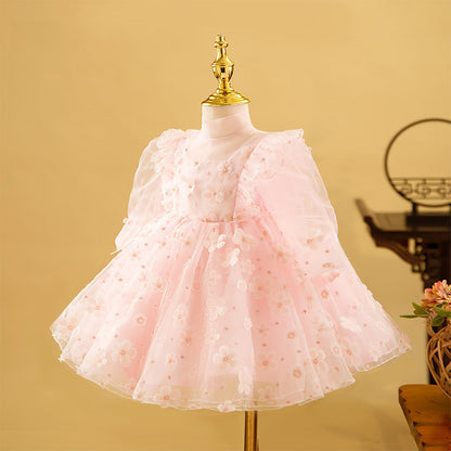 Vestido Infantil De Festa Florzinhas Tule