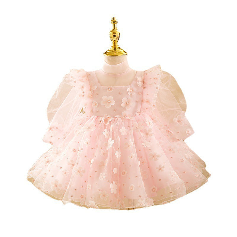 Vestido Infantil De Festa Florzinhas Tule