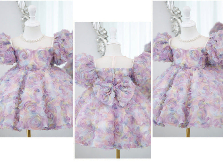 Vestido De Festa Infantil Floral Cores