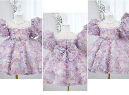 Vestido De Festa Infantil Floral Cores