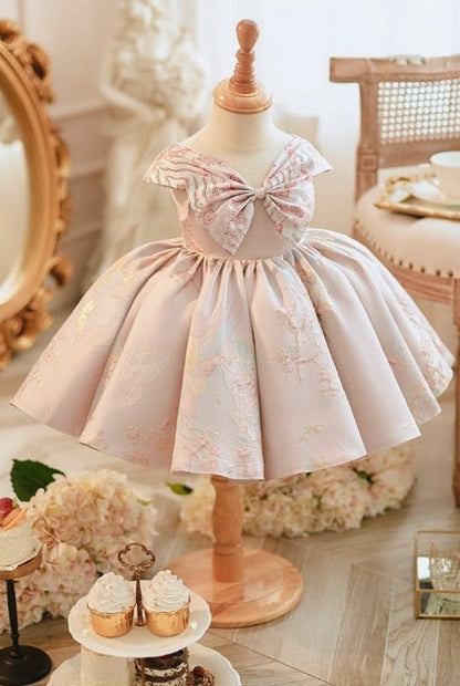 Vestido De Festa Infantil Rosa Laço