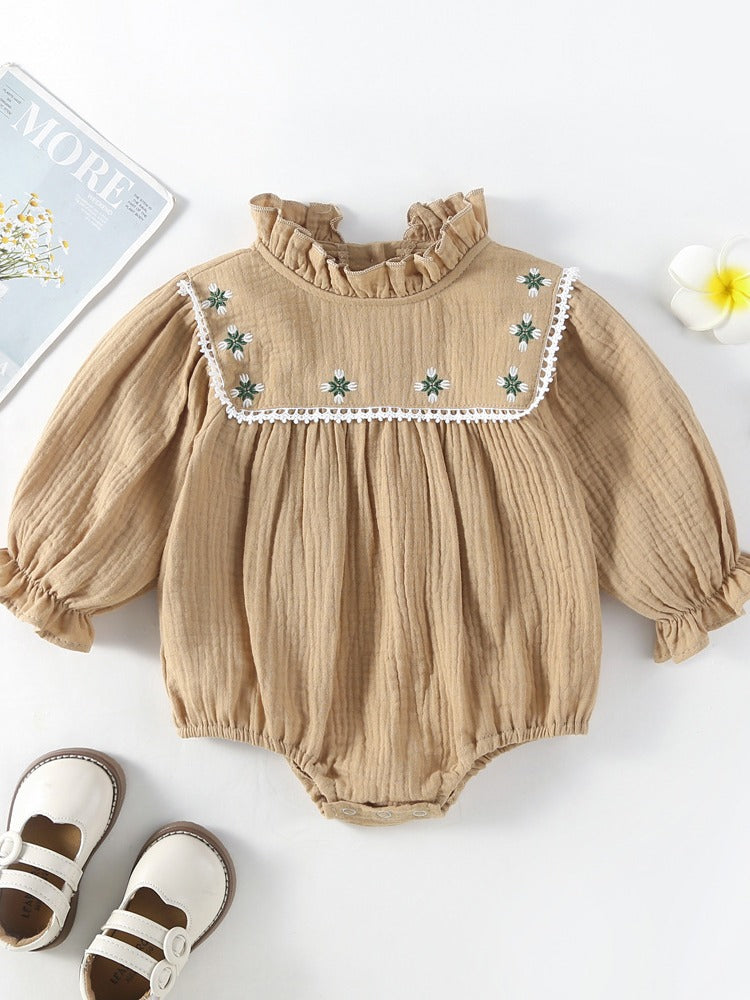 Body Infantil Bordadinho Flores