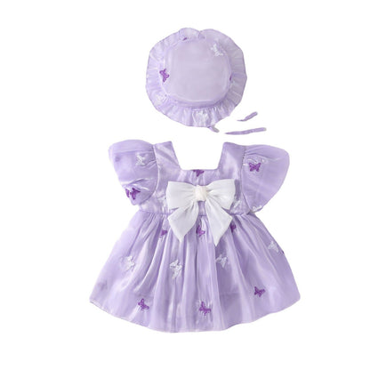 Vestido Infantil Borboletinhas + Chapéu