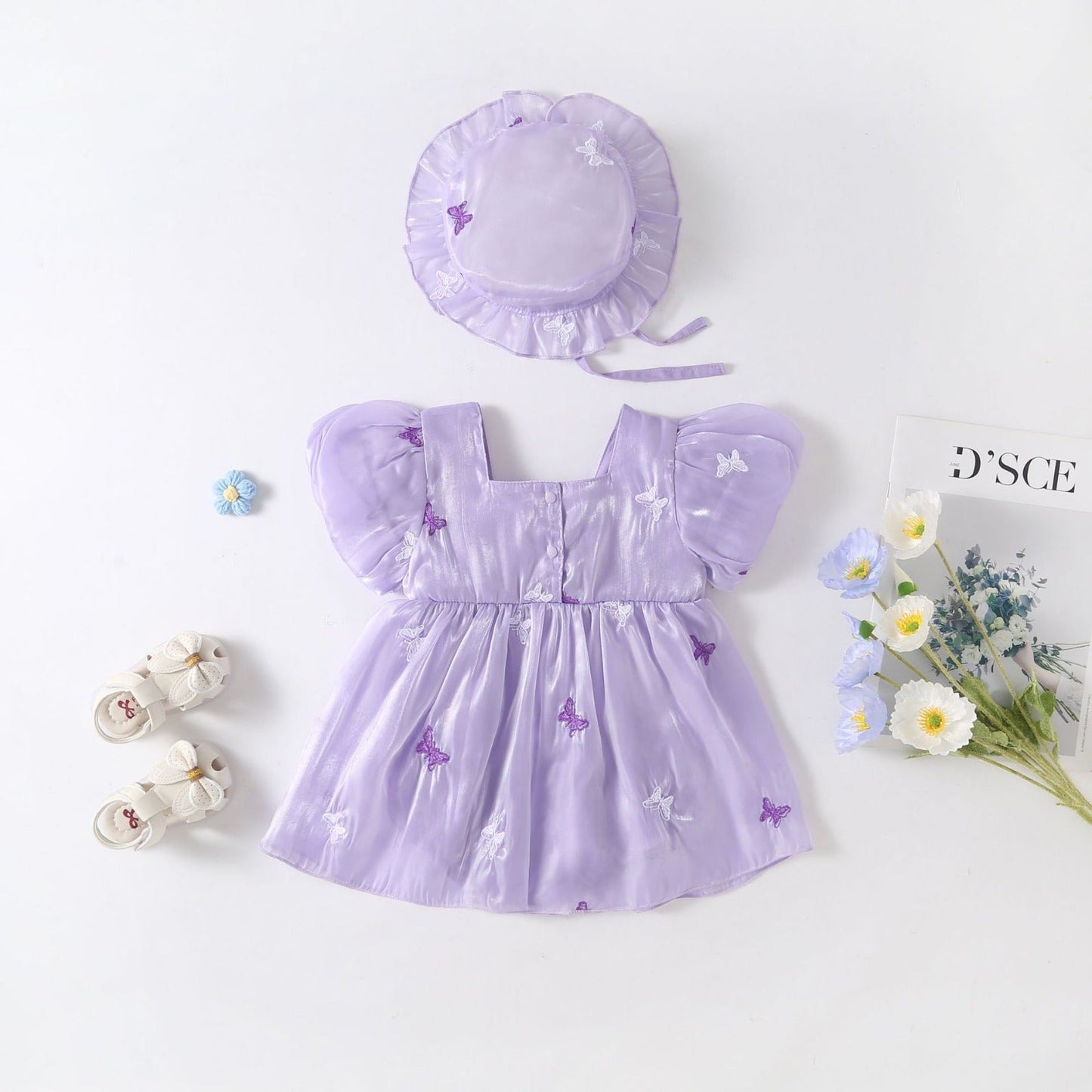 Vestido Infantil Borboletinhas + Chapéu