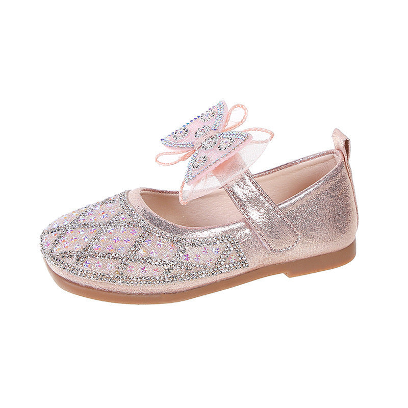 Sapato Infantil Feminino Strass Laçinho