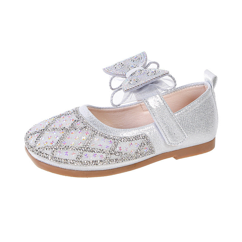 Sapato Infantil Feminino Strass Laçinho