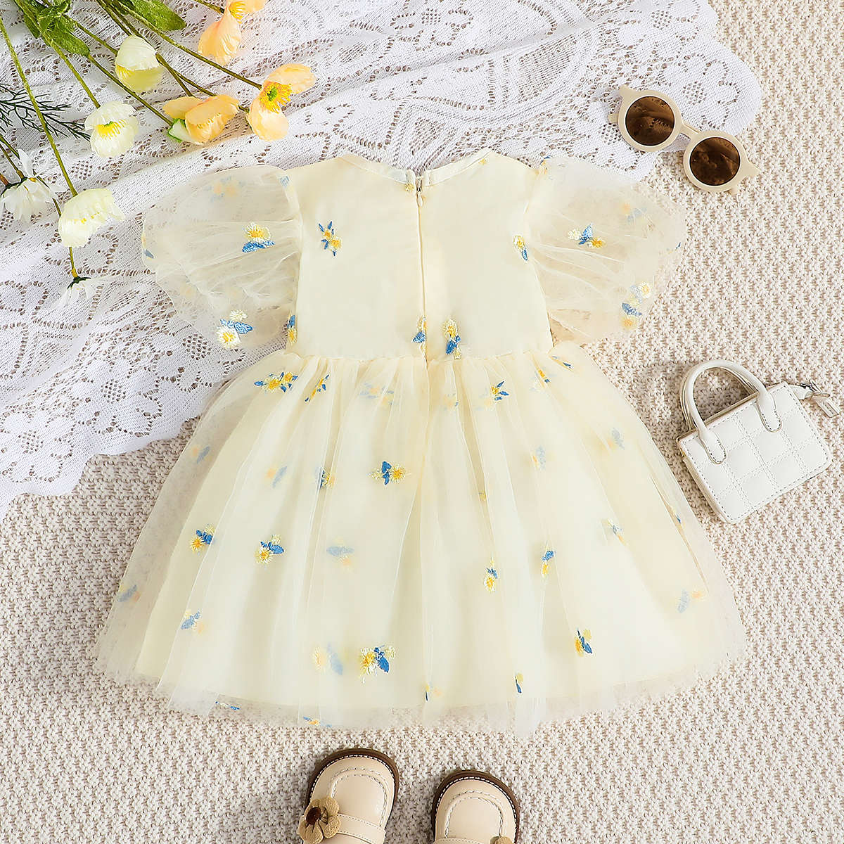 Vestido Infantil Amarelo Florzinhas