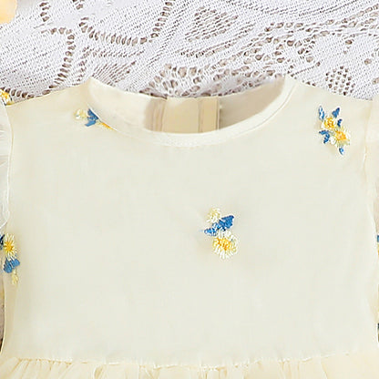 Vestido Infantil Amarelo Florzinhas