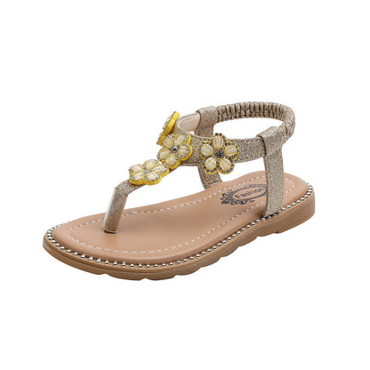 Sandália Infantil Florzinhas Strass