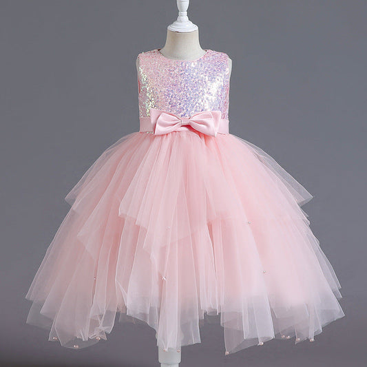 Vestido Infantil De Festa Brilhante Tule